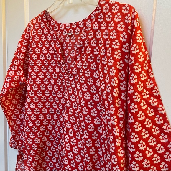 Red & white cotton tunic - Picture 2 of 10
